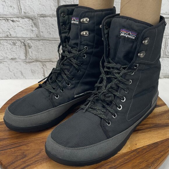 Patagonia Activist Puff High Mens 11.5 Black Smoked Green Waterproof Boots - Picture 1 of 16